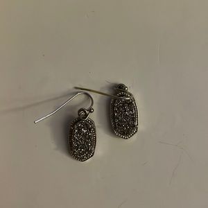 Kendra Scott- Small silver drusy earrings. Silver frame.